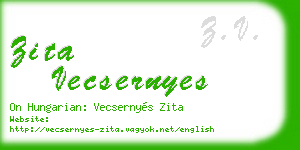 zita vecsernyes business card